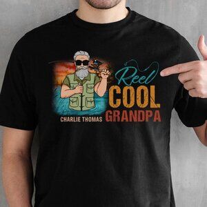 Reel Cool Grandpa or Papa Old Man, Fishing Shirt, Personalized Father's Day